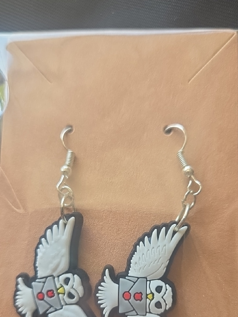 HP White Owl Dangle Earrings